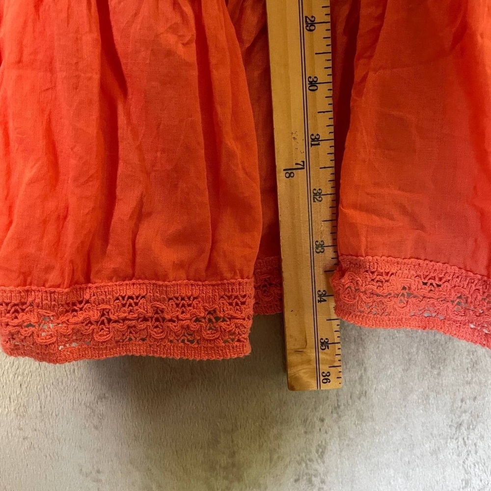 Coral Orange Lace Tiered Maxi Skirt XL Boho Peasant Prairie Beach Resort Flowy - Picture 4 of 7